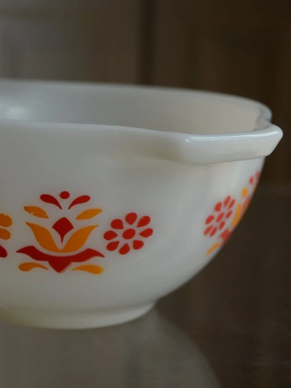 Pyrex FRIENDSHIP Cinderella Mixing Bowl #441 Red Orange Birds 1-1/2 PT Vintage - Picture 5 of 8
